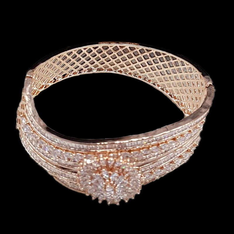 CFC 2442 Rose Gold Mint Green CZ Cubic Zirconia Bangle Evening