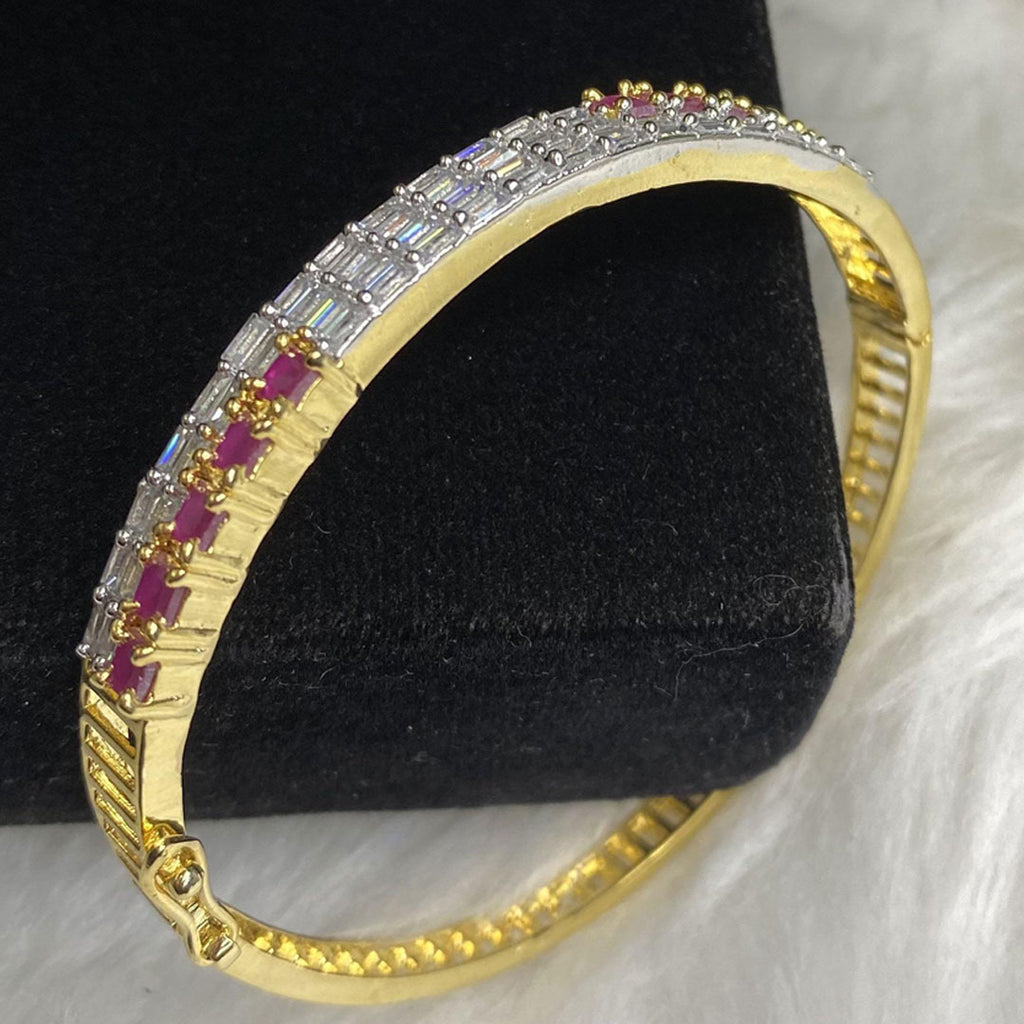 Gold Plated Red Ruby Stone Bangle Size 2.4 Openable Evening Cocktail Imitation Jewelry Indian Wedding Bridal Necklace Set Bijoux