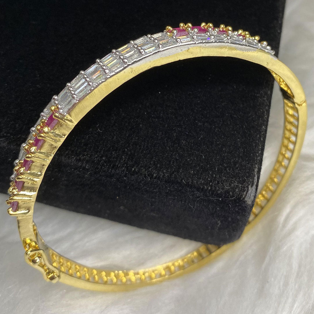 Gold Plated Red Ruby Stone Bangle Size 2.4 Openable Evening Cocktail Imitation Jewelry Indian Wedding Bridal Necklace Set Bijoux