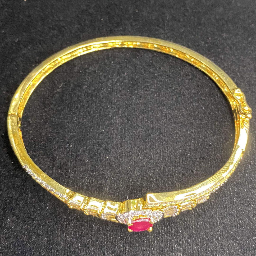 Gold Plated Red Ruby Stone Bangle Size 2.4 Openable Evening Cocktail Imitation Jewelry Indian Wedding Bridal Necklace Set Bijoux