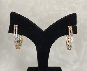 Stylish Rose Gold Plated Designer Mint Green American Diamond Cubic Zirconia CZ Indian Wedding Bridal Earrings Evening Cocktail