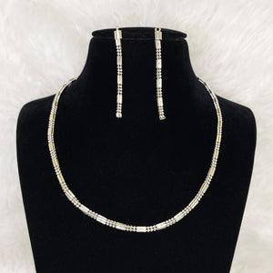 Silver Plated Chain Necklace Designer CZ Cubic Zirconia Artificial American Diamond Indian Wedding Bridal Necklace Earrings Handmade Bijoux