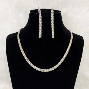 Silver Plated Chain Necklace Designer CZ Cubic Zirconia Artificial American Diamond Indian Wedding Bridal Necklace Earrings Handmade Bijoux