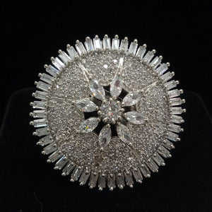 Silver Plated Clear Adjustable CZ Cubic Zirconia Unique Design Shape Imitation Ring Indian Bridal Wedding Bijoux